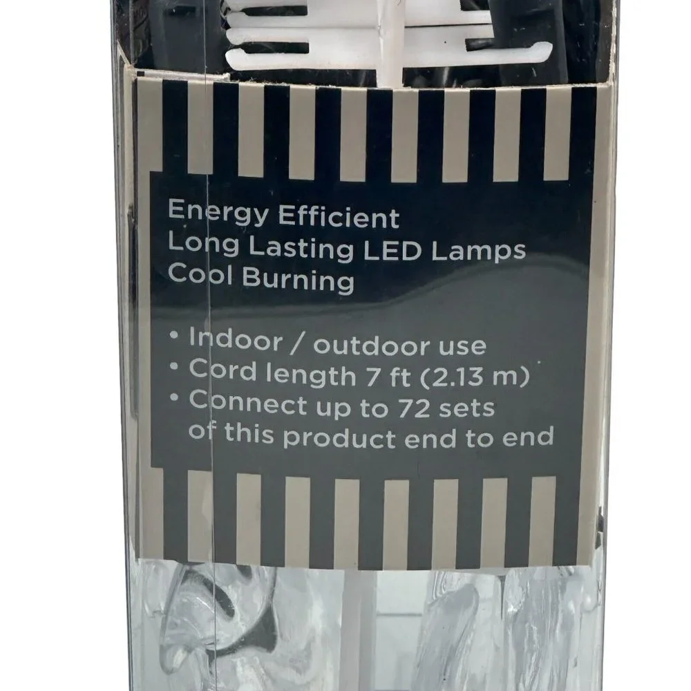 Halloween Purple Bats 20 Clear Ghosts 15 String Led Lights Set of 2